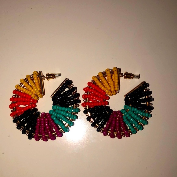 Multicolour Bead Hoops - Picture 1 of 1